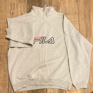 Fila Light Gray Zip-Up Men's Sweater